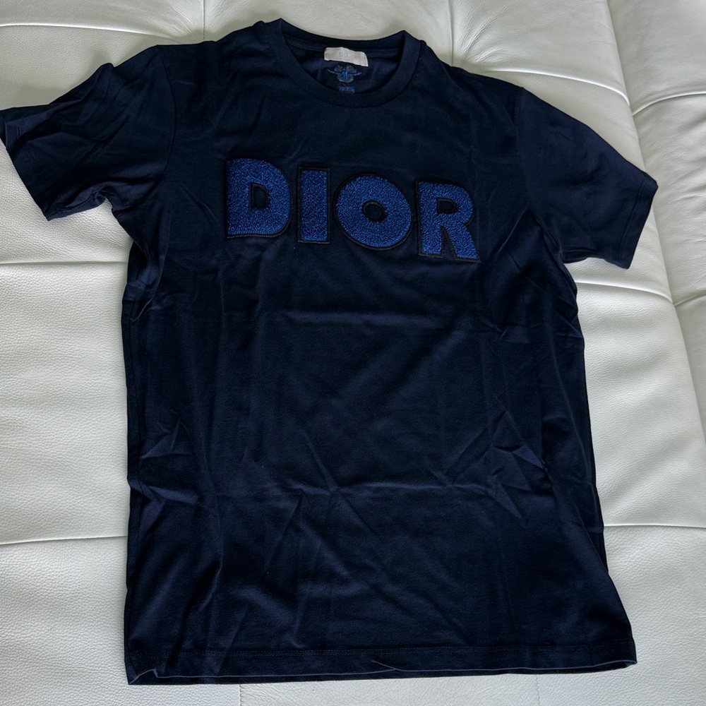 Dior Men's Dark Blue Short Sleeve Tee